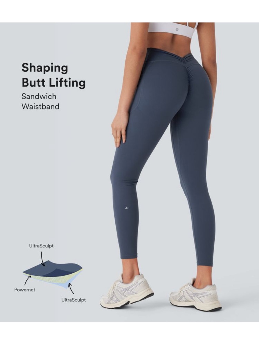 NWT Halara Butt Lifting Leggings Textured Waffle Honeycomb Pattern Grey Sz S